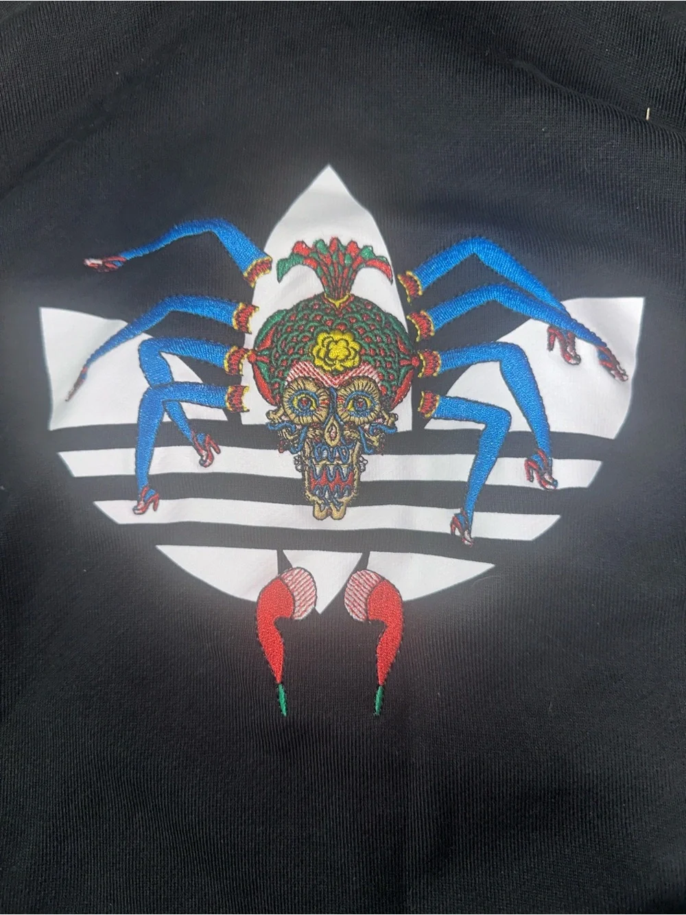 adidas Black Graphic Trefoil Hooded Sweatshirt